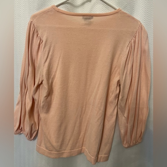 Ann Taylor Pink Puffy Sleeve Sweater M - Picture 2 of 3